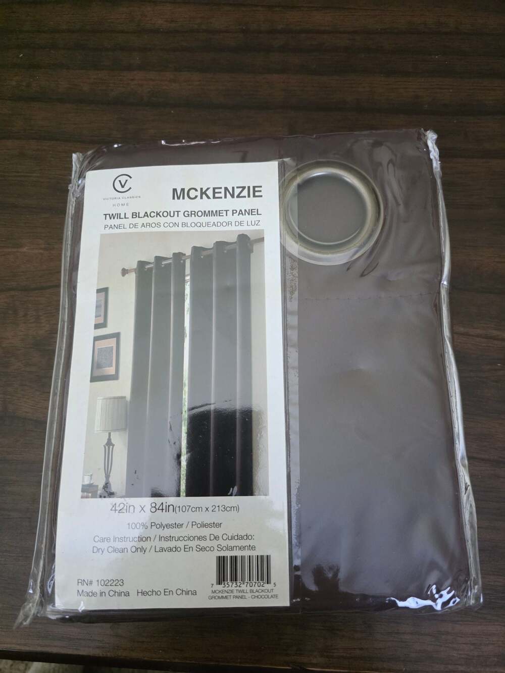 Victoria Classics McKenzie Twill Blackout Grommet Panel 42x84 Chocolate